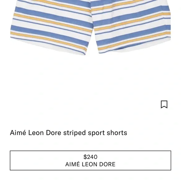 Aime Leon Dore Blue and Yellow Striped Swim Trunks - Picture 2 of 9